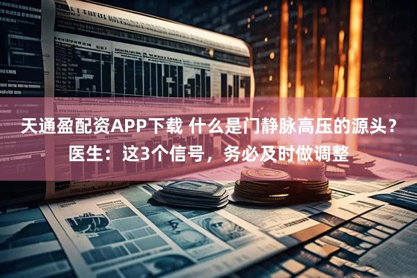 天通盈配资APP下载 什么是门静脉高压的源头？医生：这3个信号，务必及时做调整